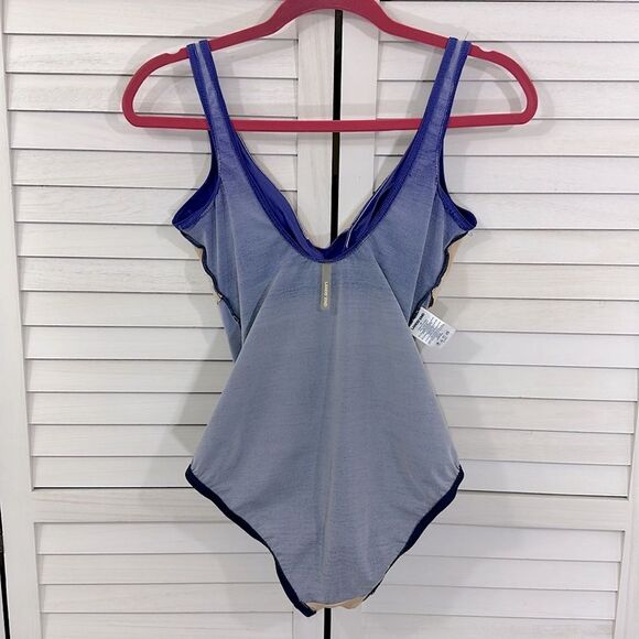 Lands End Slendersuit Swimsuit Size 6 One Piece Blue Ombre - Picture 11 of 12